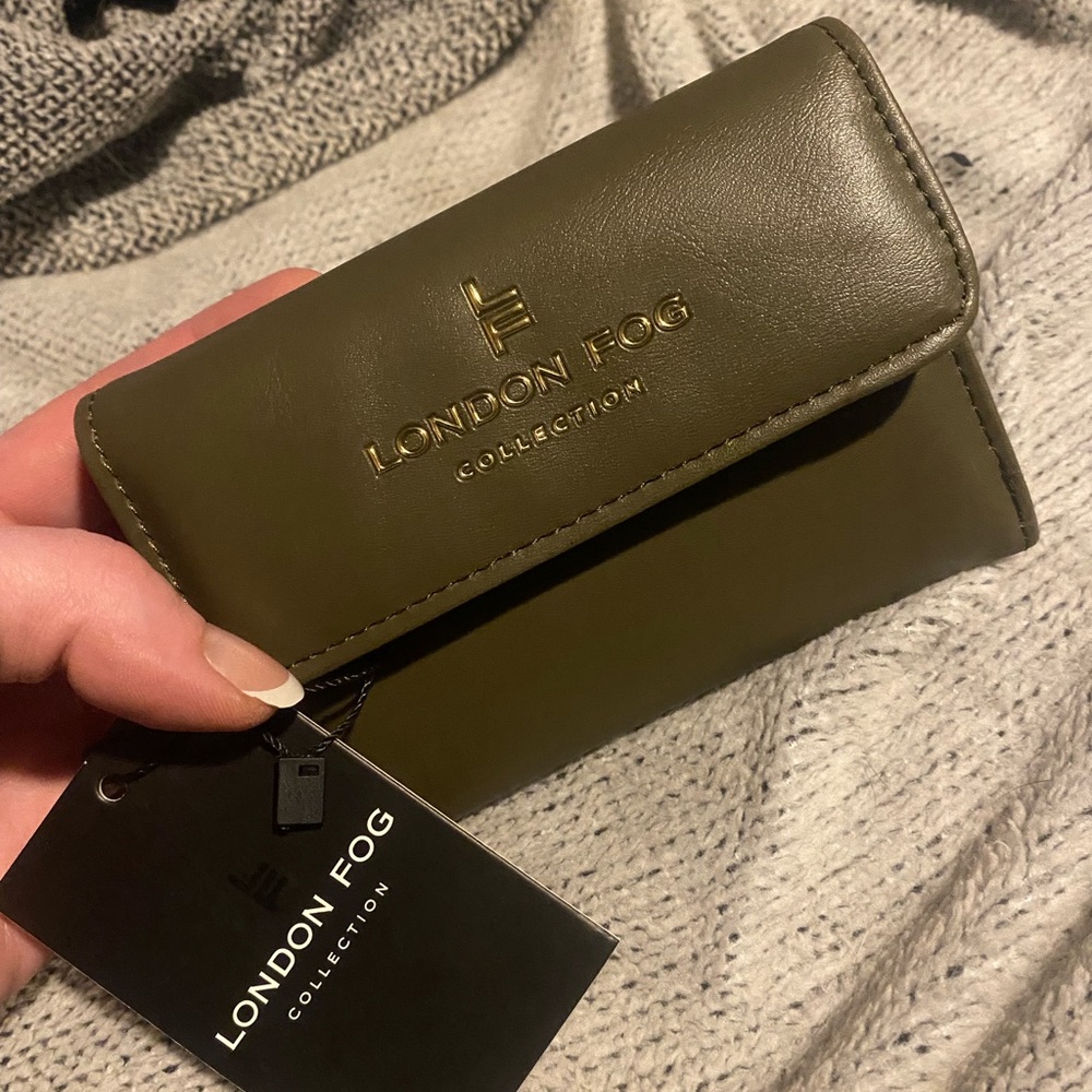 London Fog Olive Green Compact Women's Wallet with Gold Logo